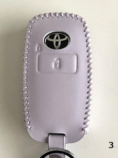 牛革ぴったり収まる タフト スマートキーケース ライズ パステルパープル色 3