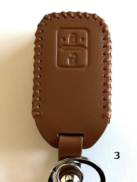 牛革ジャストフィット ワゴンR スマートキーケース ハスラー ブラウン色 2