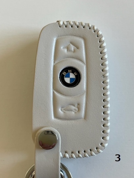 牛革ジャストフィット BMW スマートキーケース Eシリーズ アイボリー色 3