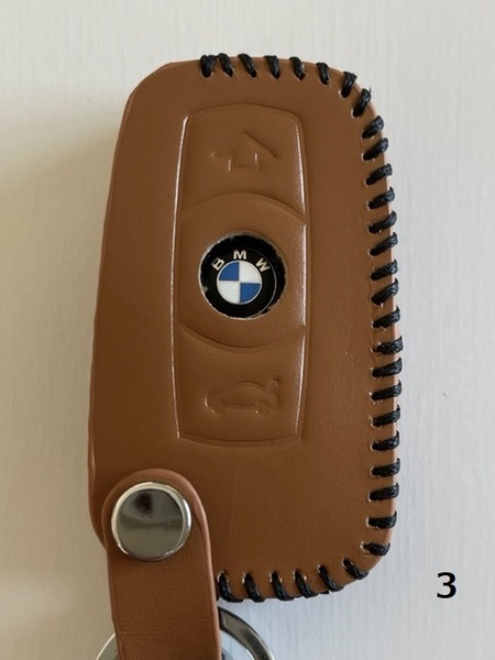 牛革ジャストフィット BMW スマートキーケース Eシリーズ ブラウン色 3