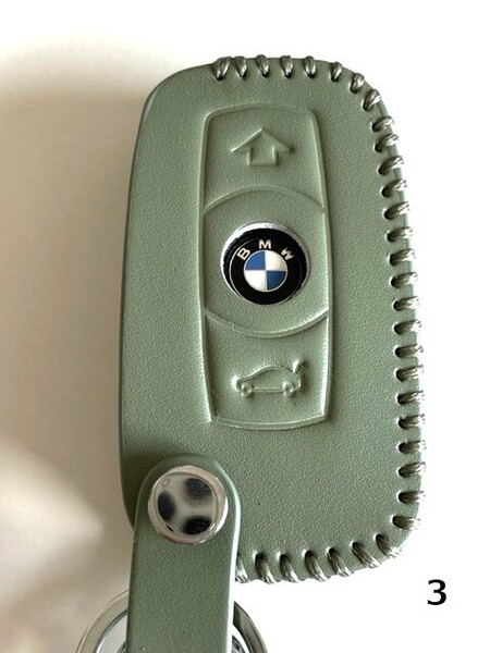 牛革ジャストフィット BMW スマートキーケース Eシリーズ ローズレッド色3