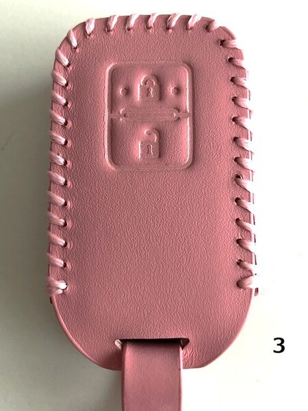 牛革ジャストフィット ワゴンR スマートキーケース ハスラー ピンク色 2