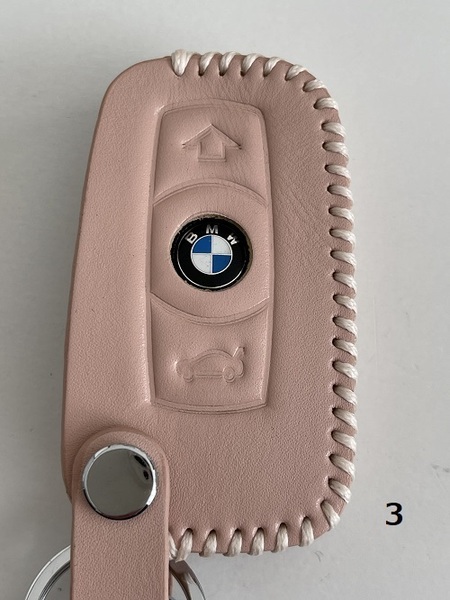 牛革ジャストフィット BMW スマートキーケース Eシリーズ Pベージュ色 3