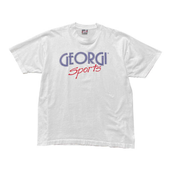 古着 USA製 90S GEORGI SPORT Tシャツ ヴィンテージ プリント ホワイト メンズXL シングルステッチ BA3704