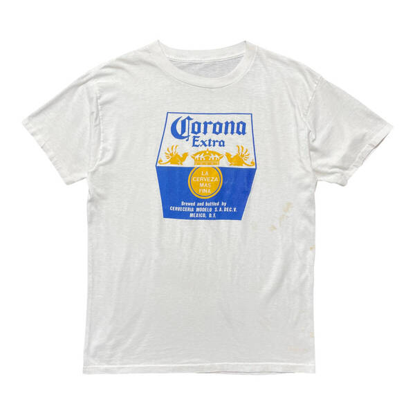 USA 古着 80S ヴィンテージ Corona Extra コロナビール ロゴプリント オールド Tシャツ メンズM相当 シングルステッチ BA3714