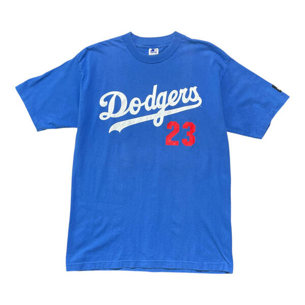 90S 古着 USA製 STARTER スターター MLB ロサンゼルス ドジャース 23番 リック・キャロス メジャーリーグ Tシャツ メンズL シングル BA3739