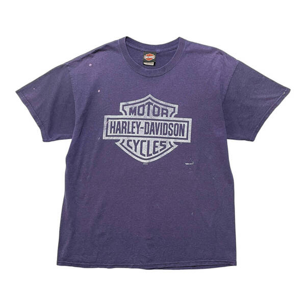 USA 古着 HARLEY-DAVIDSON ヴィンテージ ハーレーダビッドソン オールド Tシャツ メンズL ナス紺 BA3742
