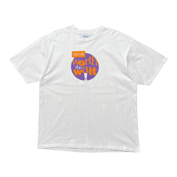 古着 USA製 90S ギルダン ヘヴィーウェイト Tシャツ ヴィンテージ プリント ホワイト クルーネック メンズXXL 大きいサイズ BA3768