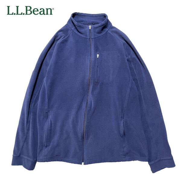 USA 古着 L.L.Bean エルエルビーン アウトドア フルジップ フリースジャケット ネイビー メンズL LLビーン 中古 AA0292