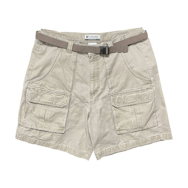 USA 古着 Columbia コロンビア アウトドア コットン ベイカーパンツ ハーフパンツ W34 ベージュ系 トレッキングショーツ 半ズボン CE0230