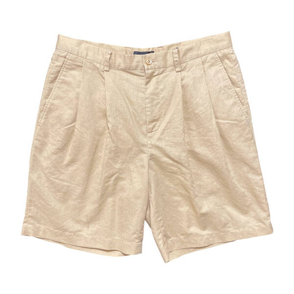 USA 古着 DANIEL GRAY ヴィンテージ リネン/コットン 2タック ハーフパンツ ショーツ W36 半ズボン ベージュ CE0258