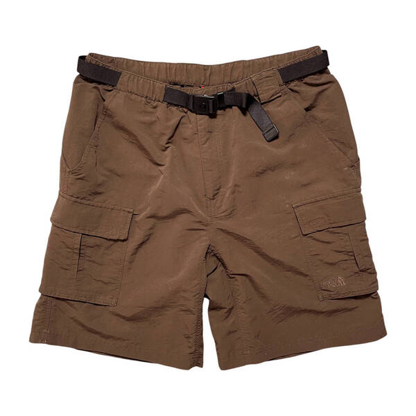 USA 古着 THE NORTH FACE ノースフェイス アウトドア ナイロン ハーフパンツ カーゴショーツ メンズL ブラウン 茶色 半ズボン CE0266