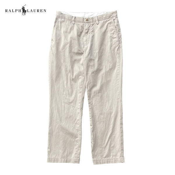 USA 古着 ポロ ラルフローレン コットンチノ ポロチノ スラックス チノパン W32 L30 薄ベージュ POLO RALPH LAUREN CI0162