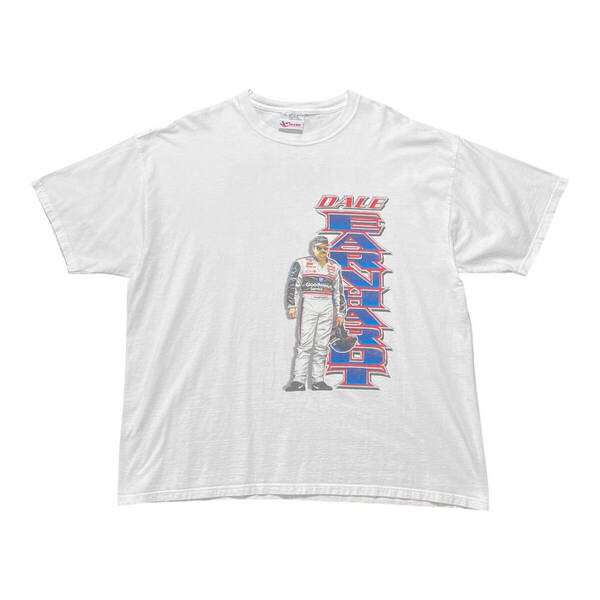 古着 USA製 90S レーシング デイルアーンハートジュニア Tシャツ ナスカー NASCAR バックプリント ホワイト メンズXL BA3782