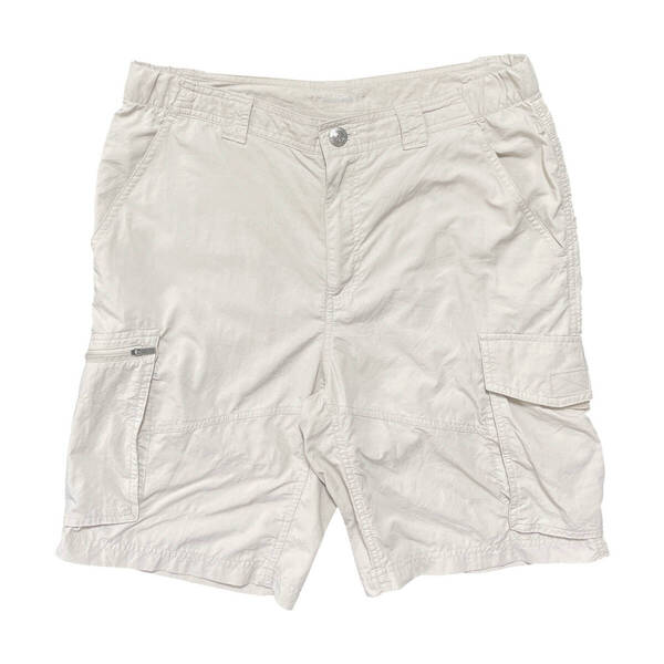 USA 古着 Columbia コロンビア アウトドア ナイロン ハーフパンツ ショーツ カーキ系 W32 半ズボン CE0272