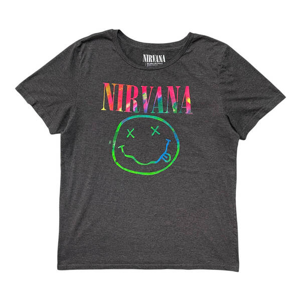 USA 古着 NIRVANA ニルバーナ ニルヴァーナ スマイル オフィシャル ミュージック ロックTシャツ バンドTシャツ ウィメンズXL BA3818