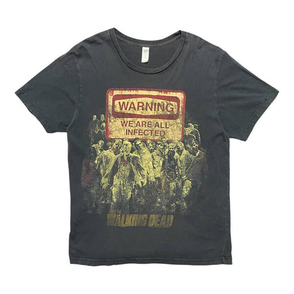 USA 古着 ウォーキングデッド 海外ドラマ Tシャツ プリント メンズL ブラック クルーネック ゾンビ The Walking Dead BA3837