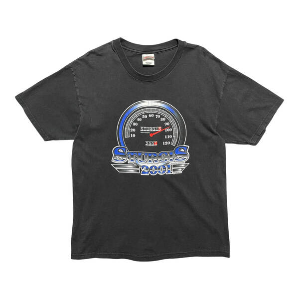 USA 古着 00S ブラックヒルズ モーターサイクル ラリー Tシャツ プリント ブラック メンズL ステッドマン BA3840