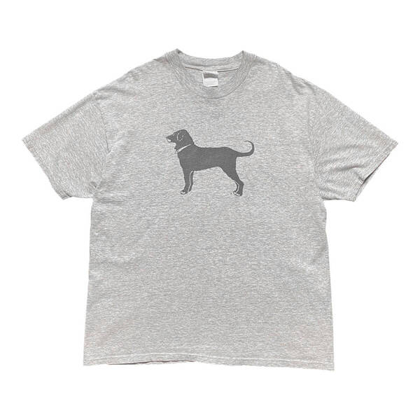 USA 古着 00S The Black Dog ブラックドッグ Tシャツ プリント グレー メンズXXL クルーネック 大きいサイズ BA3846