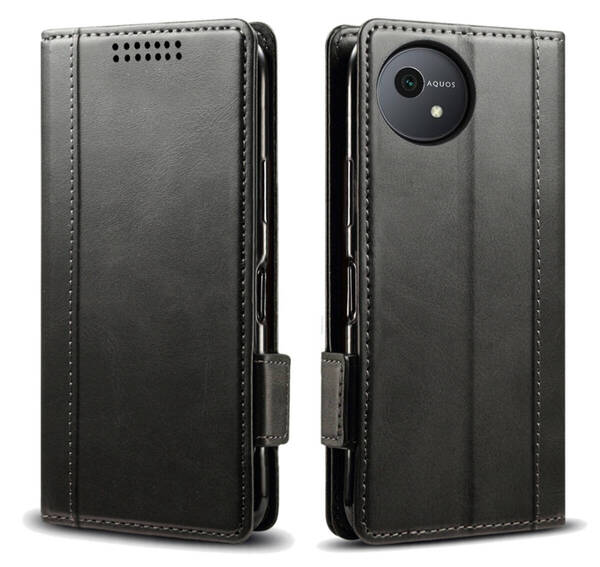 AQUOS wish4 SH-52E レザーケース Black●