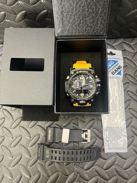 【超美品】【バッテリー新品】イエローバンド新品 GWG-1000 マッドマスター Gショック CASIO電波ソーラー 元バンド付 166E