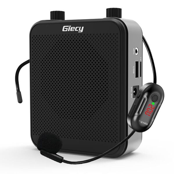 拡声器 ワイヤレス拡声器 無線拡声器 ポータブル 小型メガホン30W USB microSD対応 拡声器ハンズフリー 有線とワイヤレスUHFマイク付き