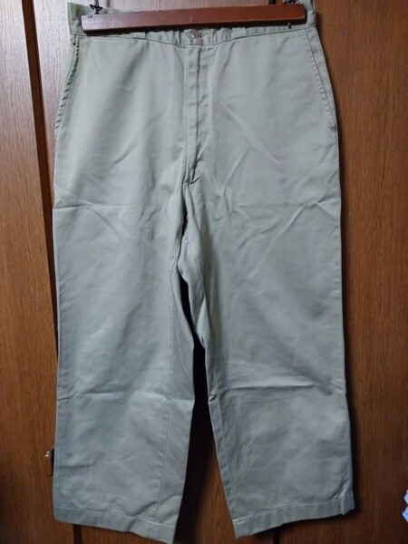 50s 60s ヴィンテージ ビンテージ BUCKHIDE コットンサテントラウザー パンツ スラックス チノパン ミリタリー us.army m52 45カーキ