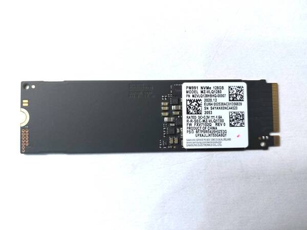 ☆送料無料☆国内発送☆美品☆使用時間2331時間☆SAMSUNG NVM Express SSD 128GB PM991 MZ-VLQ1280☆動作確認済み☆フォーマット済み 520