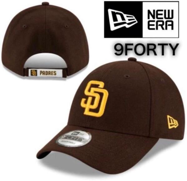 ニューエラ キャップ 帽子 ナインフォーティ 9FORTY パドレス ブラウン×イエロー ベースボールキャップ MLB ベルクロ NEWERA 9FORTY 新品