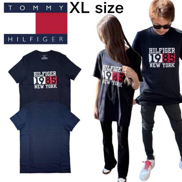 トミーヒルフィガー トップス 半袖 Tシャツ 09T4465 ネイビー XLサイズ クルーネック メンズ レディース TOMMYHILFIGER S/S CREW NECK 新品