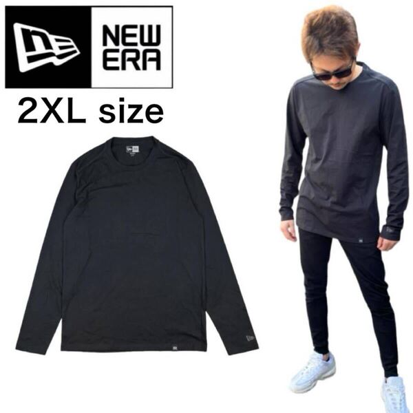ニューエラ 長袖Tシャツ NEA102 ブラック 2XLサイズ メンズ レディース クルーネック 男女兼用 NEWERA HERITAGE BLEND LONG SLEEVE 新品