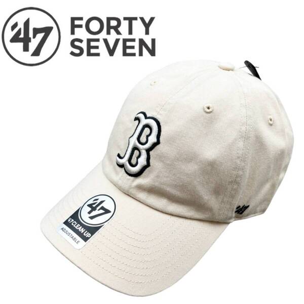 47BRAND キャップ 帽子 フォーティーセブン ブランド レッドソックス ナチュラル オールシーズン コットン素材 47BRAND CLEAN UP 新品