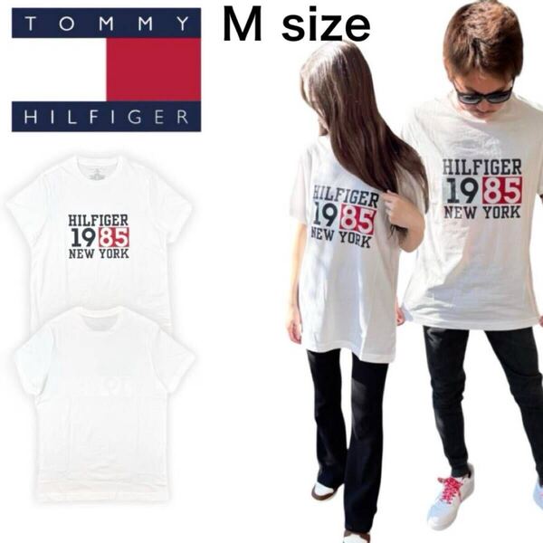 トミーヒルフィガー トップス 半袖 Tシャツ 09T4465 ホワイト Mサイズ クルーネック メンズ レディース TOMMY HILFIGER S/S CREW NECK 新品