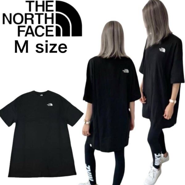ザノースフェイス Tシャツ NF0A87NF ブラック Mサイズ ロング丈 ワンピース レディース THENORTHFACE W S/S ESSENTIAL OVERSIZE TEE 新品