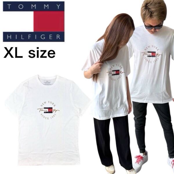 トミーヒルフィガー トップス 半袖 Tシャツ 09T4510 ホワイト XLサイズ クルーネック 男女兼用 TOMMY HILFIGER S/S CREW NECK 新品