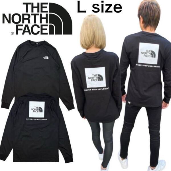 ザ ノースフェイス 長袖 Tシャツ ロンT NF0A87NN ブラック Lサイズ レッドボックス バックプリント THE NORTH FACE L/S RED BOX TEE 新品