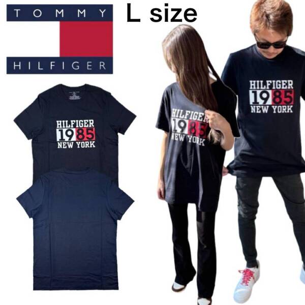 トミーヒルフィガー トップス 半袖 Tシャツ 09T4465 ネイビー Lサイズ クルーネック メンズ レディース TOMMY HILFIGER S/S CREW NECK 新品