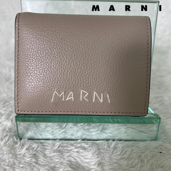 《美品》MARUNI マルニ 二つ折り財布 MENDING CALF レザー