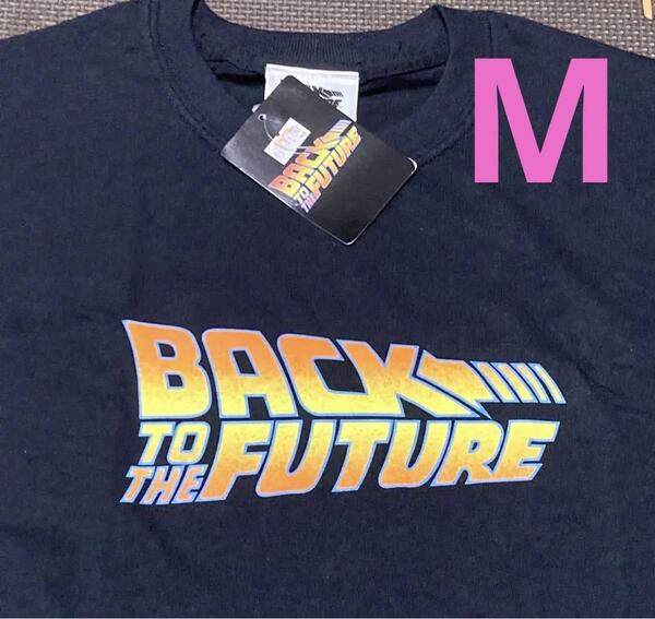 【定価 4180円】Mサイズ 新品 タグ付き BACK TO THE FUTURE バックトゥザフューチャー ロゴ Tシャツ 黒/映画 ムービーt/80 90 年代