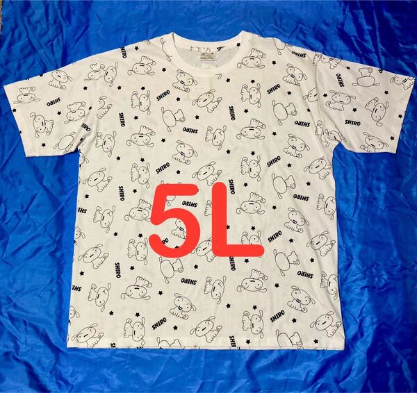 クレヨンしんちゃん シロ 総柄 半袖Tシャツ メンズ大きいサイズ 5L