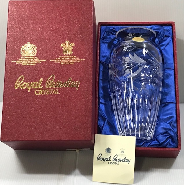 未使用イギリス王室御用達ロイヤルブライアリー1776年クリスタルフラワーベース Royal Brierley ロイヤル ブライアリー フラワーベース 英国製