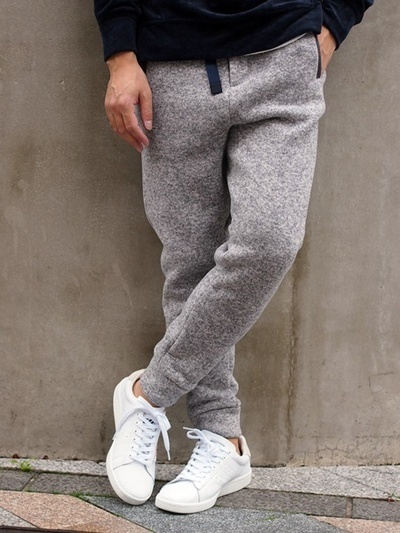 S/ザダファーオブセントジョージ/The DUFFER of ST.GEORGE/POLARTECポーラテック/フリースジョガーパンツ/ウェービングベルト/グレー