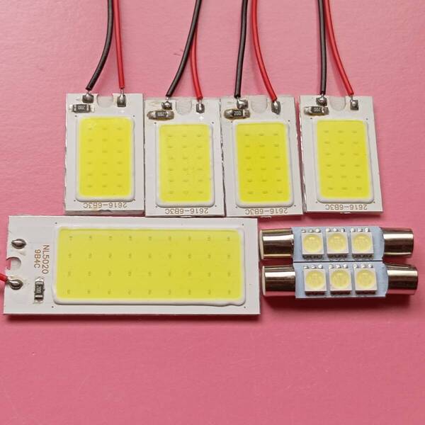 超爆光!VAG WRX S4 COB全面発光 パネルライト T10 LED ルームランプ 7個セット ホワイト スバル /c18/c36/f3