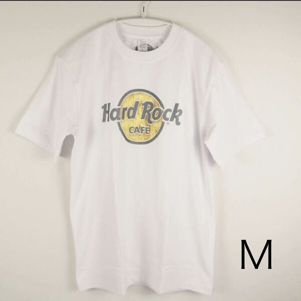 【新品・送料無料】HardRock Cafe プリント ロゴ Tシャツ 白 ホワイト Mサイズ ロゴTシャツ ハードロックカフェ