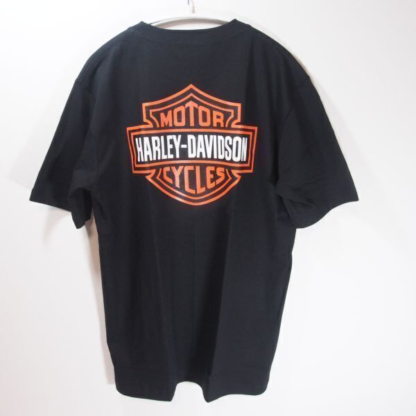 【新品・送料無料】ハーレーダビッドソン ロゴ Tシャツ プリントTシャツ Lサイズ ブラック 黒 バックプリント ハーレー