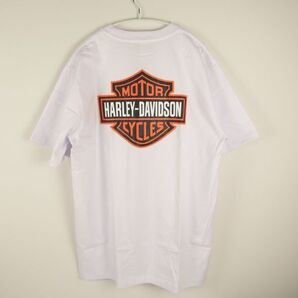【新品・送料無料】ハーレーダビッドソン ロゴ Tシャツ プリントTシャツ Lサイズ 白 ホワイト バックプリント ハーレー