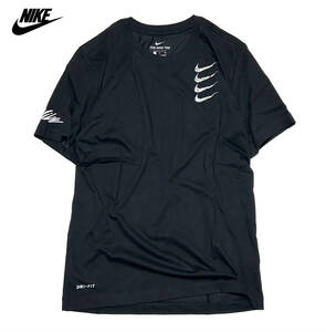 新品】ナイキ グラフィック 半袖 Tシャツ【010:黒】S クール ドライフィット 機能 トレーニング ジム NIKE RUN