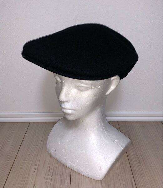 美品 KANGOL Wool 504 0258BC XL カンゴール ウール ハンチング ハンチングキャップ ハンチング帽 ベレー帽 ブラック 黒 XL 男女兼用