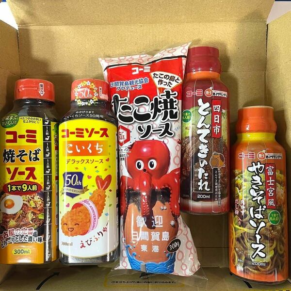 コーミソース 濃口 焼きそば たこ焼き とんてき 富士宮風 5本 名古屋名物