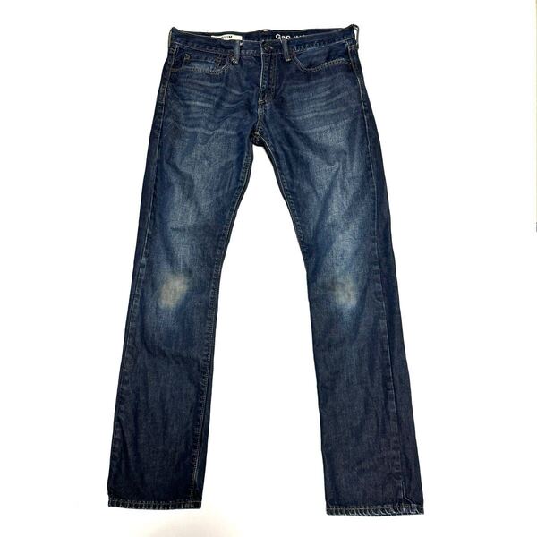 w31の87㎝ GAP スリムジーンズ メンズ 廃盤モデル ビンテージ加工 ヒゲ パンクロック ジーパン デニム